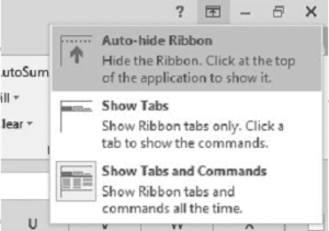 Cara menampilkan dan menyembunyikan Ribbon di Excel