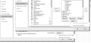 Perbedaan reset ribbon dan quick access toolbar